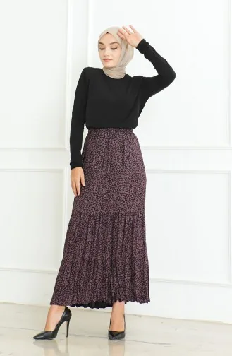 Spacious Layered Gypsy Plus Size Skirt 3165B-03 Pink 3165B-03