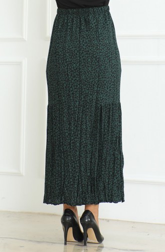 Ferah Katlı Çingene Büyük Beden Etek 3165B-04 Yeşil