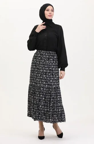 تنورة غجرية واسعة بطبقات، مقاس كبير، 3165C-01، بيضاء 3165C-01