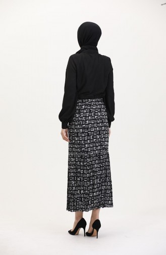 تنورة غجرية واسعة بطبقات، مقاس كبير، 3165C-01، بيضاء 3165C-01