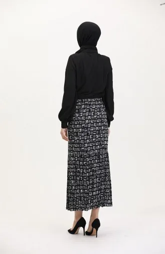 تنورة غجرية واسعة بطبقات، مقاس كبير، 3165C-01، بيضاء 3165C-01