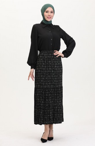 Ferah Katlı Çingene Büyük Beden Etek 3165C-02 Haki