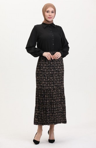 تنورة غجرية واسعة بطبقات ومقاسات كبيرة 3165C-03 من المنك 3165C-03