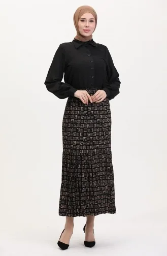 تنورة غجرية واسعة بطبقات ومقاسات كبيرة 3165C-03 من المنك 3165C-03