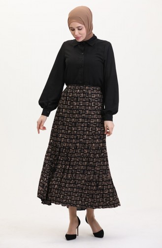 تنورة غجرية واسعة بطبقات ومقاسات كبيرة 3165C-03 من المنك 3165C-03