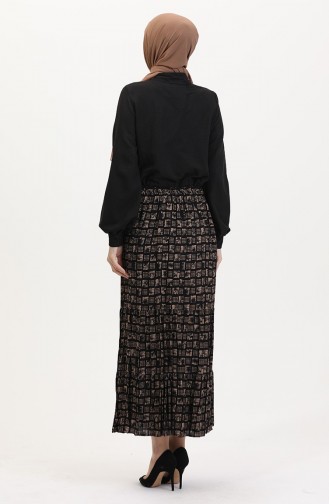 تنورة غجرية واسعة بطبقات ومقاسات كبيرة 3165C-03 من المنك 3165C-03