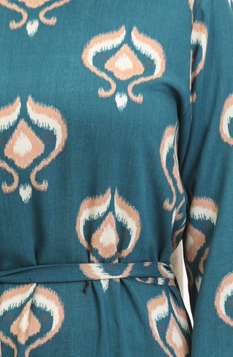 Petroleum Hijab Kleider 4599A-01