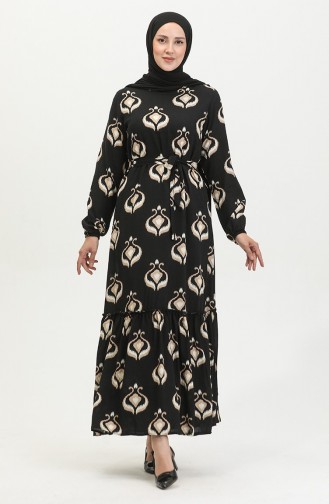 Black İslamitische Jurk 4599A-02