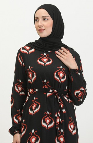 Schwarz Hijab Kleider 4599A-03