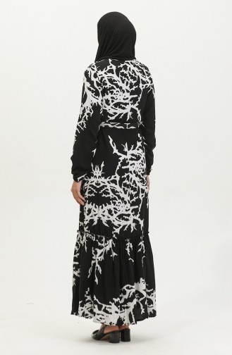 Schwarz Hijab Kleider 4599B-02