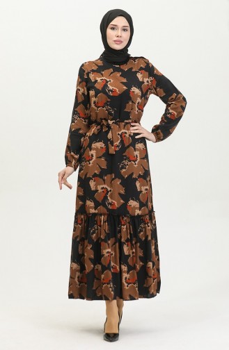Braun Hijab Kleider 4599C-01