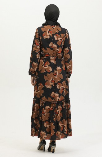 Braun Hijab Kleider 4599C-01