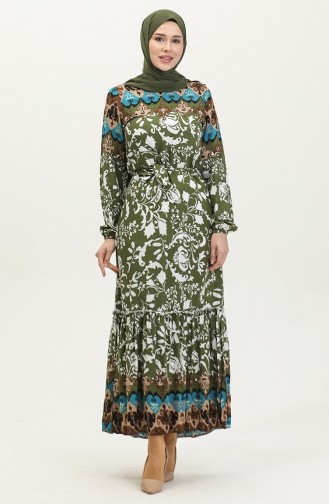 Khaki Hijab Dress 4599E-01