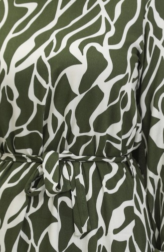 Khaki Hijab Kleider 4599F-02