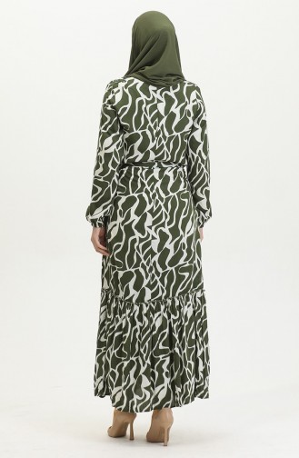 Khaki Hijab Kleider 4599F-02