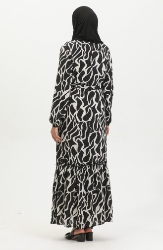 Schwarz Hijab Kleider 4599F-03