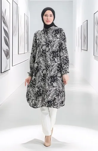 Viscose Buttoned Tunic 992032A-01 Black 992032A-01