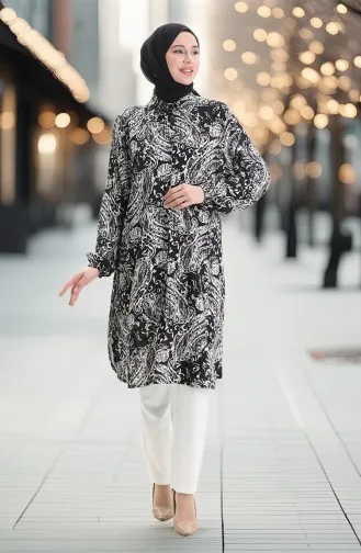 Viscose Buttoned Tunic 992032A-01 Black 992032A-01
