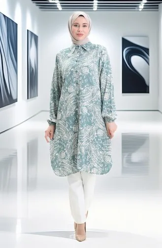 Viscose Tuniek Met Knoopjes 992032A-03 Mintgroen 992032A-03