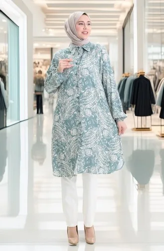 Viscose Tuniek Met Knoopjes 992032A-03 Mintgroen 992032A-03