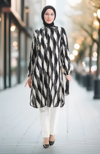 Viscose Buttoned Tunic 992032B-01 Black 992032B-01