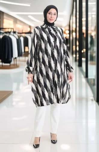 Viscose Buttoned Tunic 992032B-01 Black 992032B-01