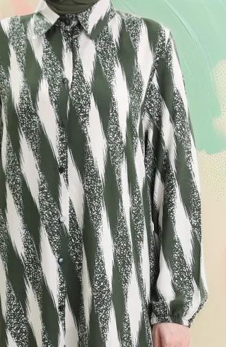 Tunique Boutonnée En Viscose 992032B-02 Kaki 992032B-02