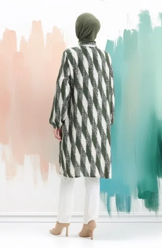 Tunique Boutonnée En Viscose 992032B-02 Kaki 992032B-02