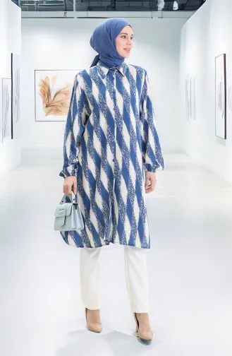 تونيك فيسكوز بأزرار 992032B-04 نيلي 992032B-04