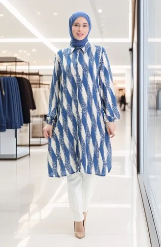 تونيك فيسكوز بأزرار 992032B-04 نيلي 992032B-04