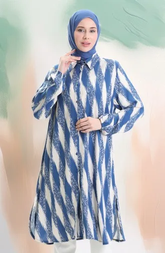 تونيك فيسكوز بأزرار 992032B-04 نيلي 992032B-04