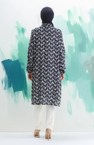 Viskon Düğmeli Tunik 992032C-04 Lacivert