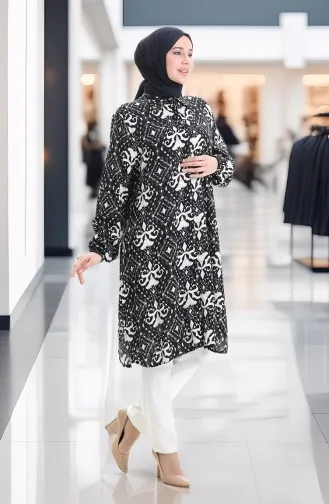 Viscose Tuniek Met Knoopjes 992032D-01 Zwart 992032D-01