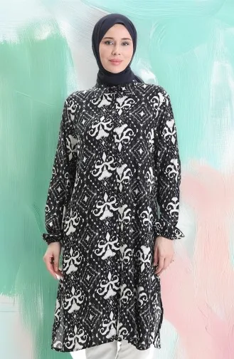 Viscose Tuniek Met Knoopjes 992032D-01 Zwart 992032D-01