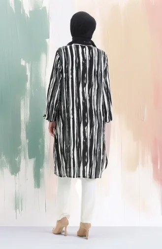 Viscose Tuniek Met Knoopjes 992032E-01 Zwart Grijs 992032E-01