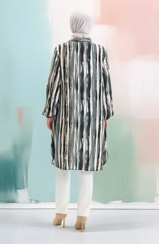 Tunique Boutonnée En Viscose 992032E-02 Kaki Tan 992032E-02