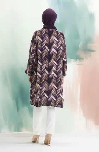 Viscose Buttoned Tunic 992032G-01 Plum Brown 992032G-01