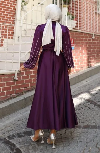 Robe De Soirée En Satin Laqué 5802-01 Violet 5802-01