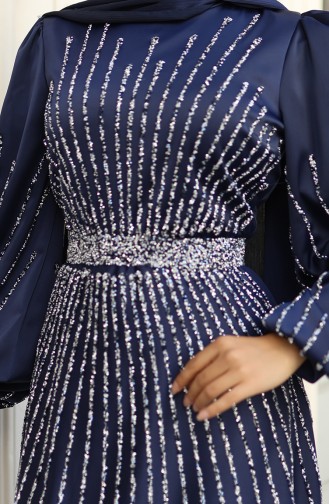 Habillé Hijab Bleu Marine 5802-02