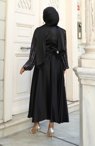 فساتين سهرة بتصميم اسلامي أسود 5802-04