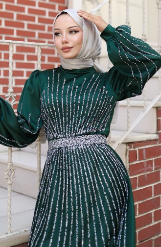 Smaragdgrün Hijab-Abendkleider 5802-05