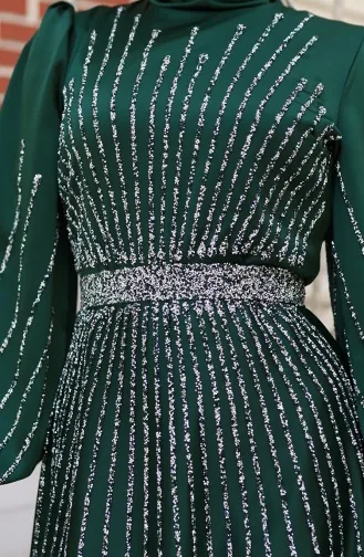 Stoned Satin Abendkleid 5802-05 Smaragdgrün 5802-05