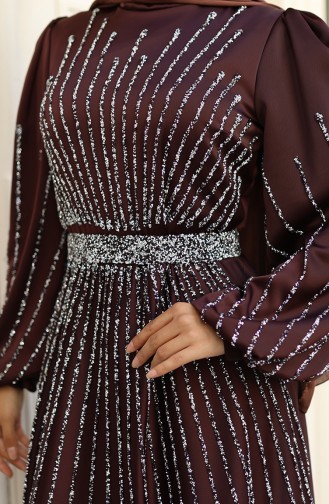 Brown İslamitische Avondjurk 5802-06