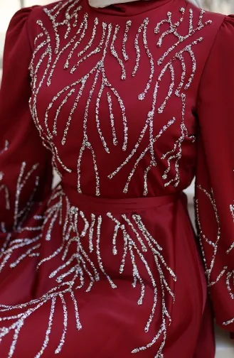 Robe De Soirée En Satin Pierre 5803-02 Bordeaux 5803-02