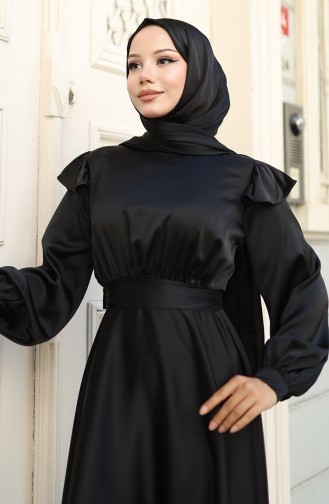 فساتين سهرة بتصميم اسلامي أسود 5805-03