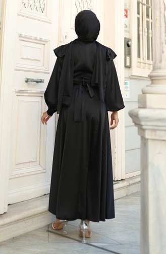 فساتين سهرة بتصميم اسلامي أسود 5805-03