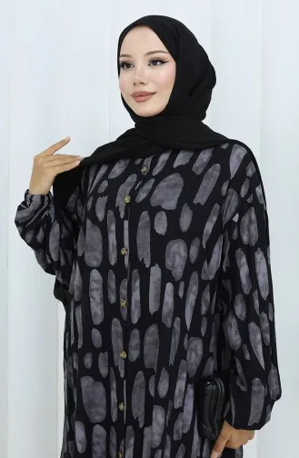 Viscose Stof Tuniek Broek Tweedelig Pak 2138-03 Zwart Grijs 2138-03