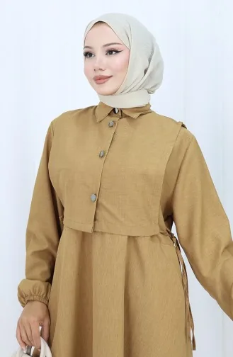 Linnen Vestjurk Tweedelig Pak 2141-01 Melkkoffie 2141-01