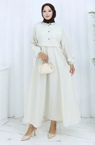 فستان كتان من قطعتين، بدلة 2141-04 بيج 2141-04