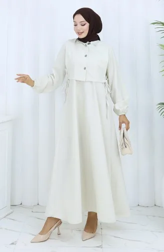 فستان كتان من قطعتين، بدلة 2141-04 بيج 2141-04